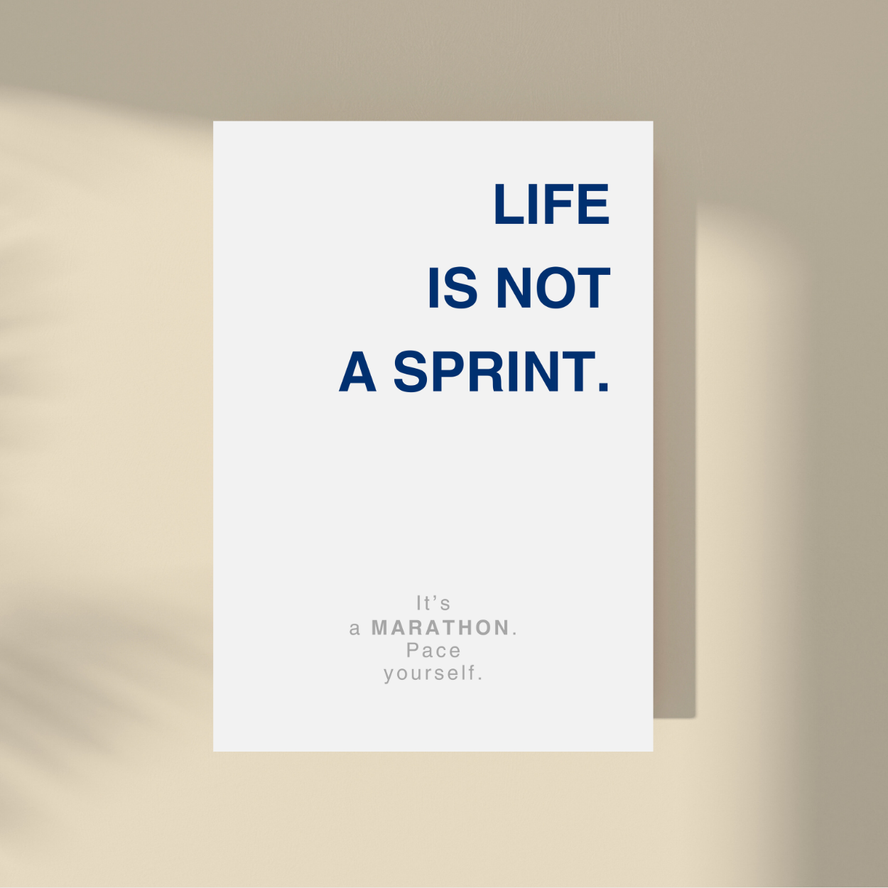 Life Is Not a Sprint.