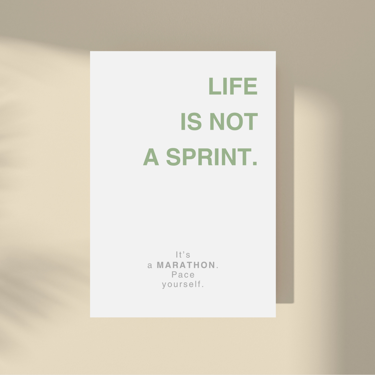 Life Is Not a Sprint.