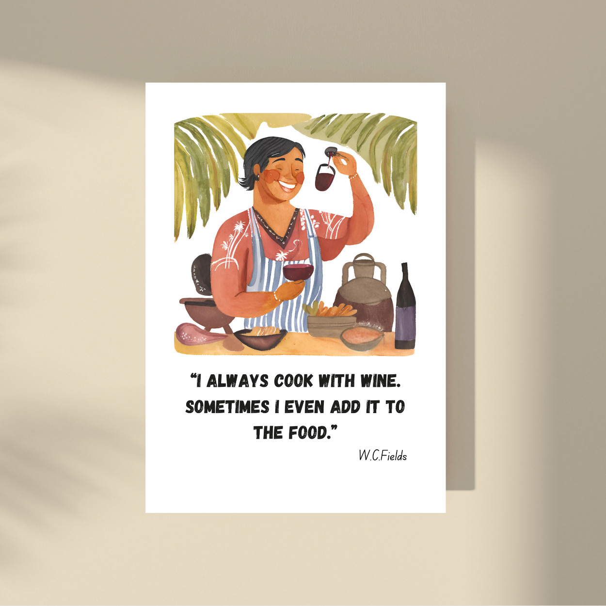 Funny Quote - Always Cook With Wine