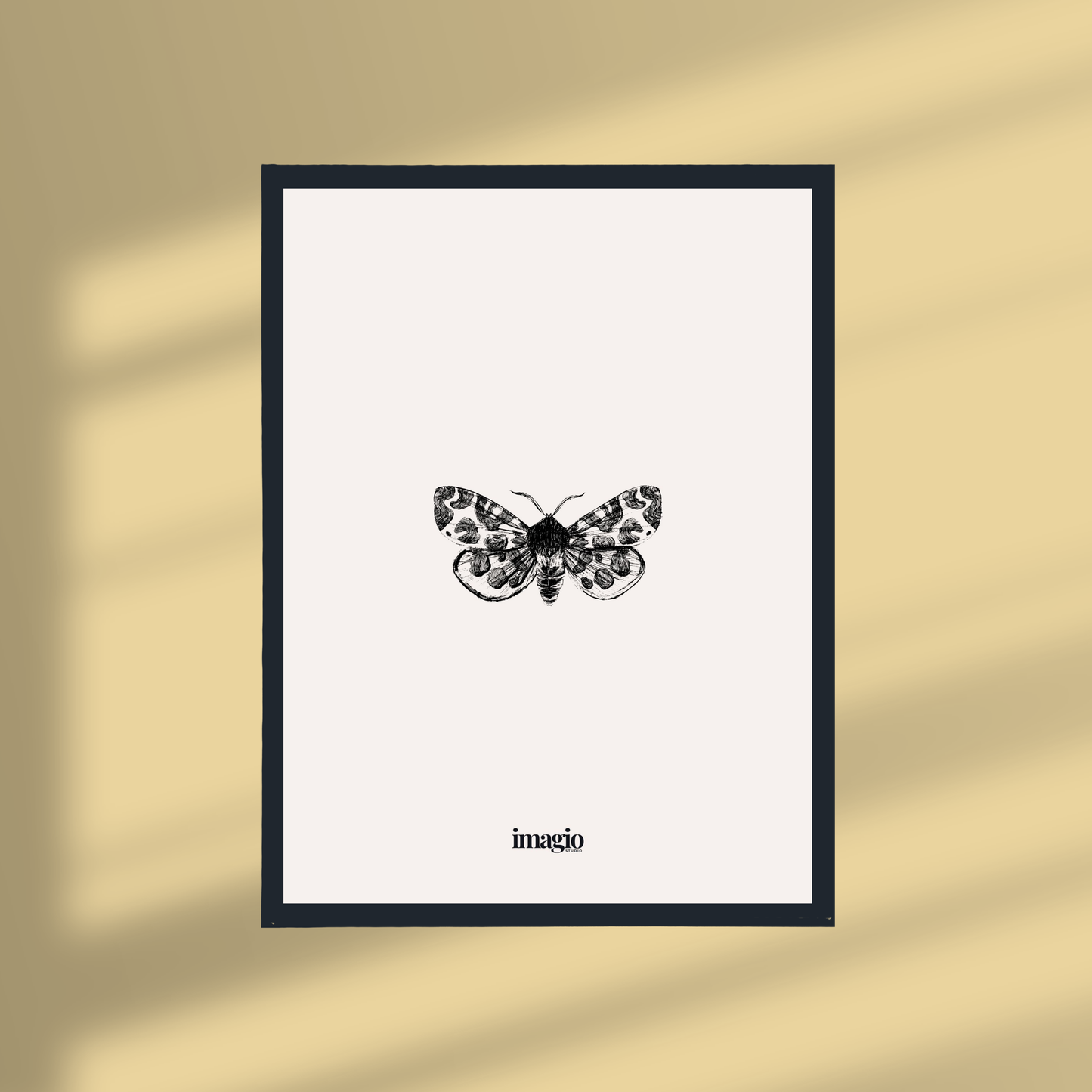 Uramljen poster Silent Sketch Butterfly #1 - 32x42 / 42x52 cm crni ram