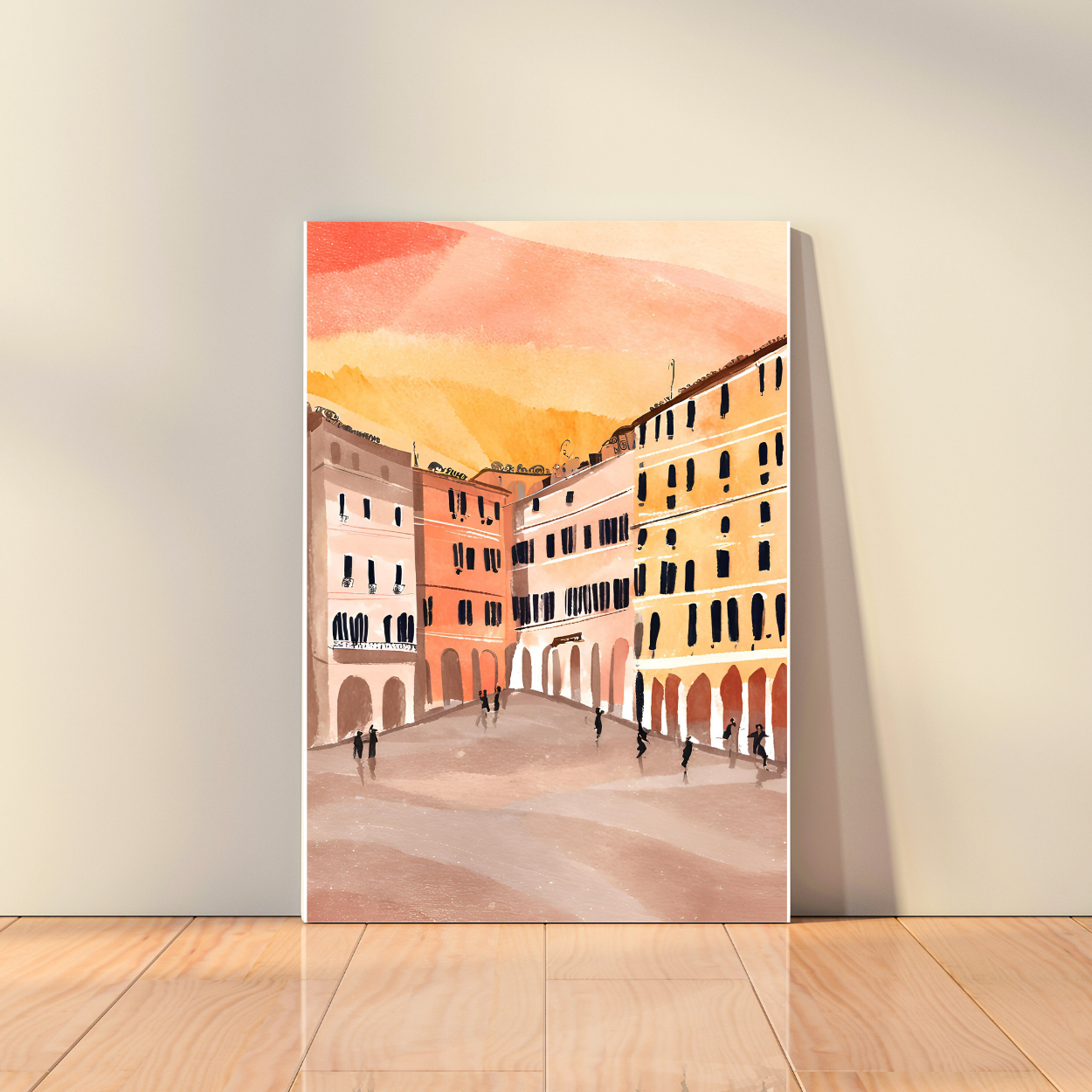 Canvas - Sunset on Italian Piazza