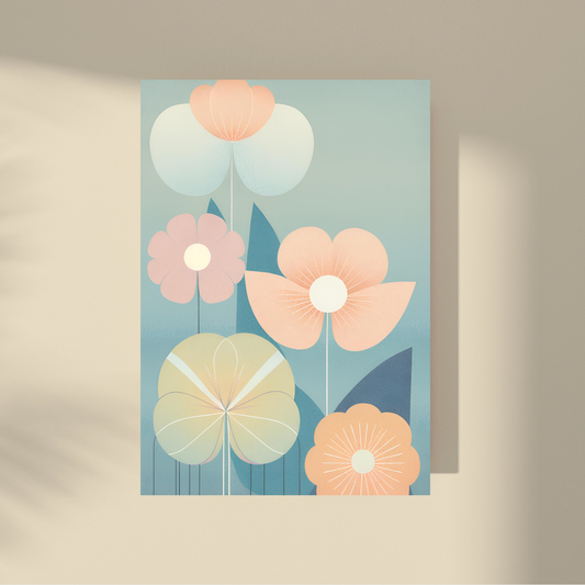 Abstract Flowers - Pastel #2