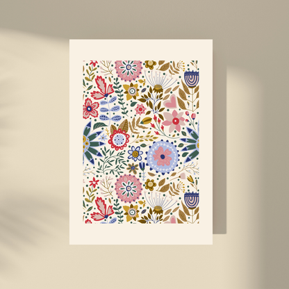 Abstract Flowers, Bloom Baby & Flower Pattern - Duo Set 30x40cm/50x70cm