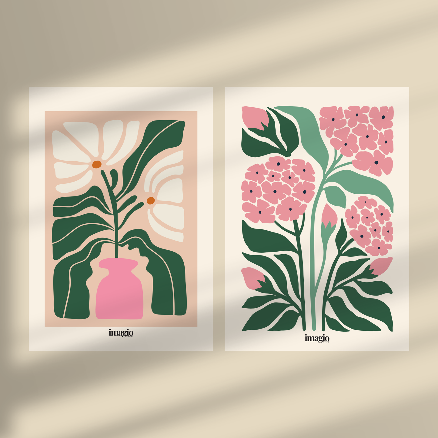 Abstract Flowers, Flowers in Vase & Wildflower - Duo Set 30x40cm/50x70cm