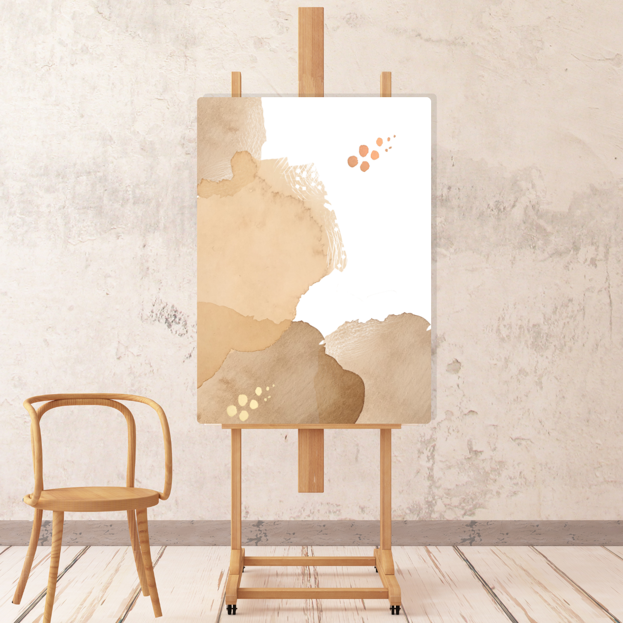 Canvas - Abstract Art No.2: Warm Beige