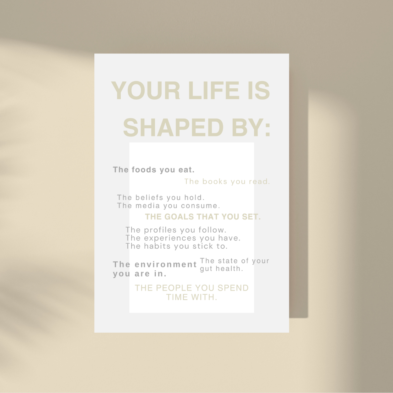 Your Life Is Shaped By...