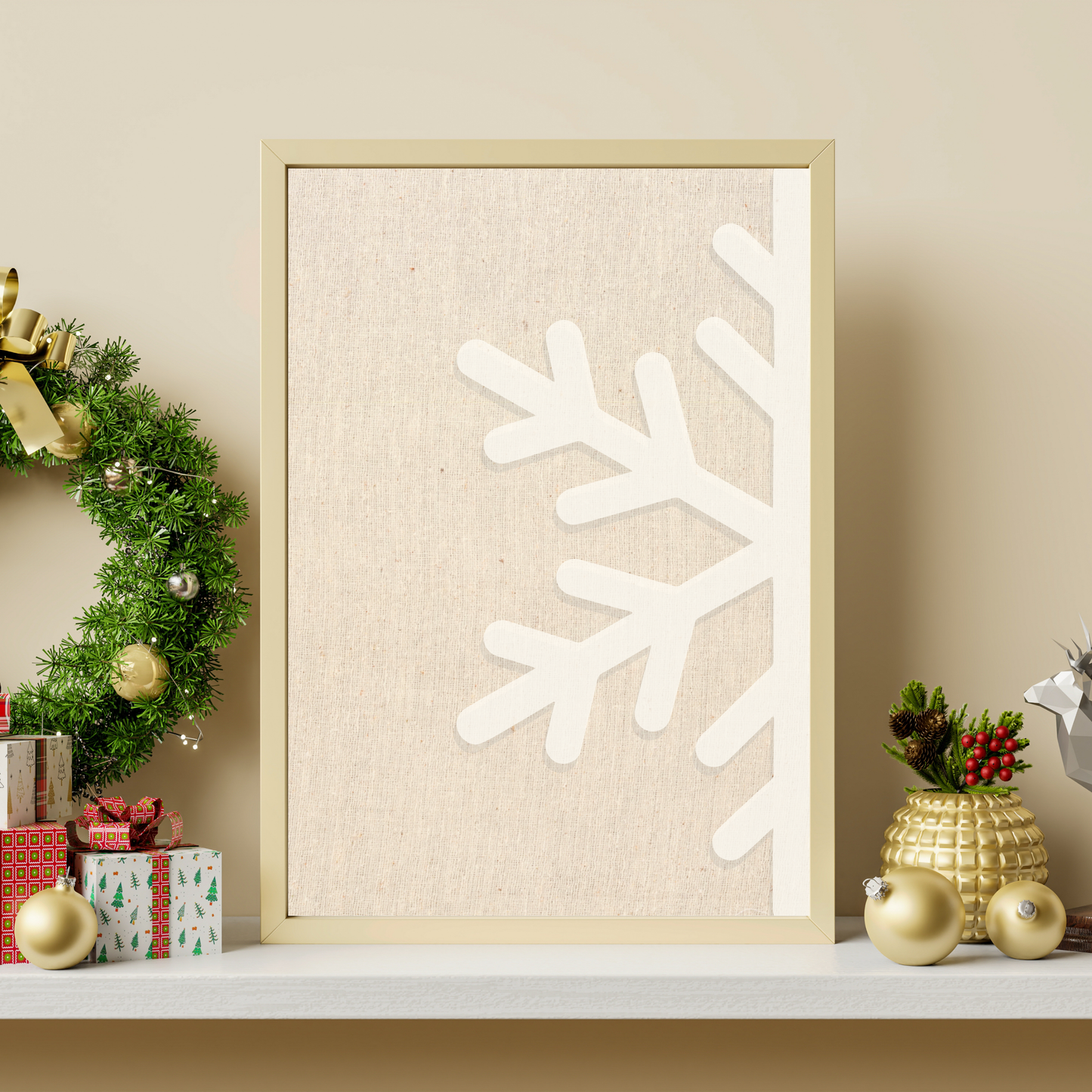 Hey, It's Christmas - White&Beige Snowflake