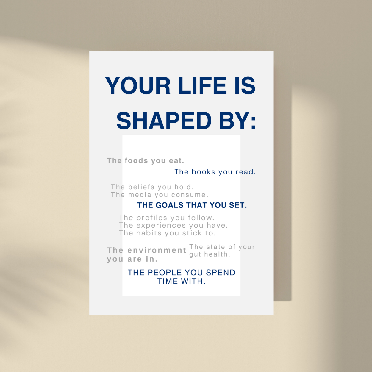 Your Life Is Shaped By...