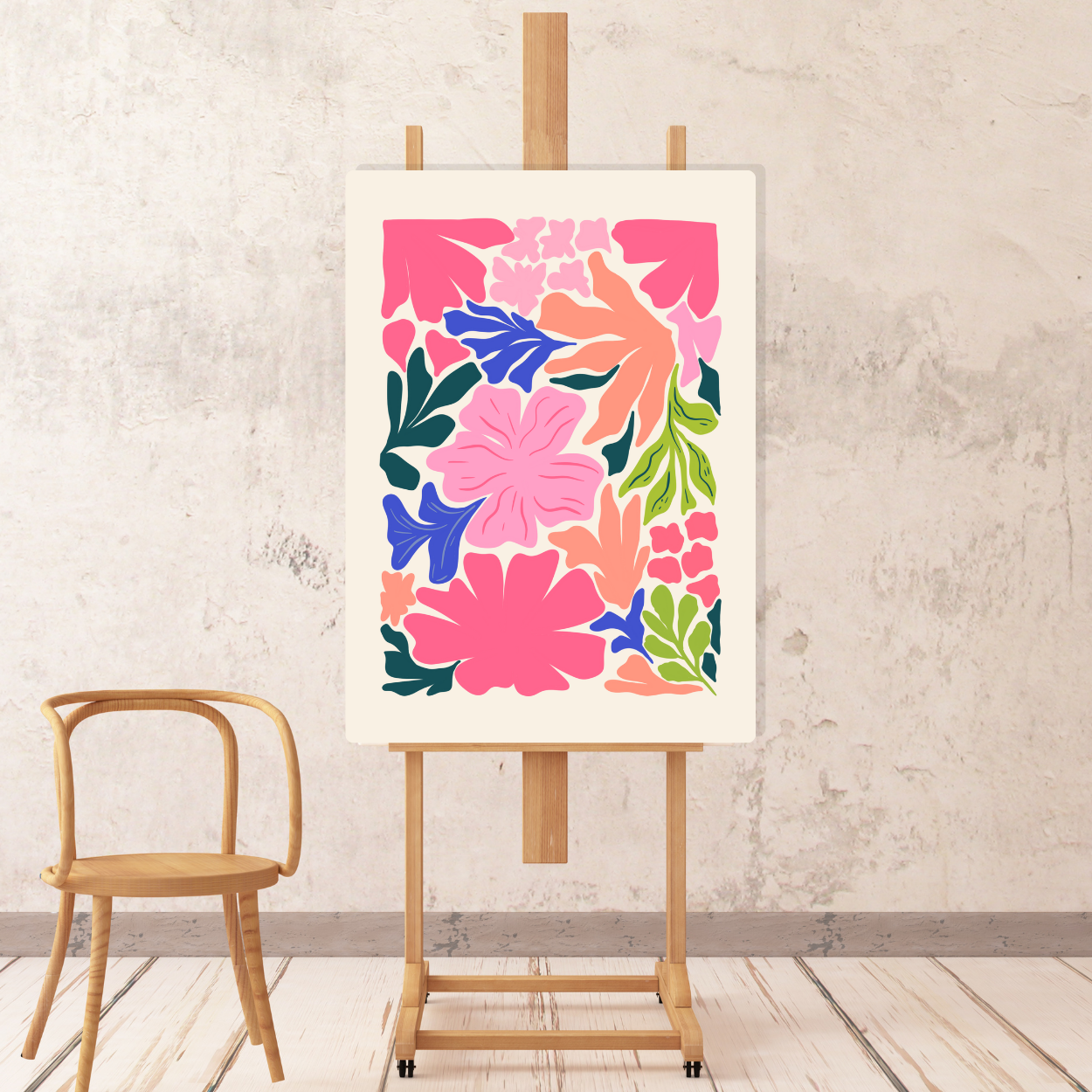 Canvas - Abstract Flowers: Tropical garden