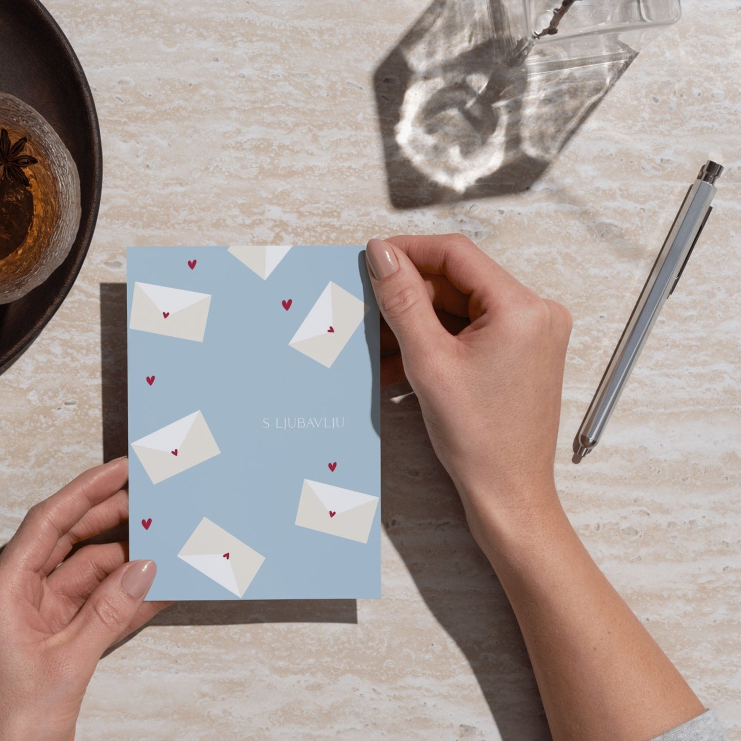 Greeting Card - S ljubavlju Light Blue