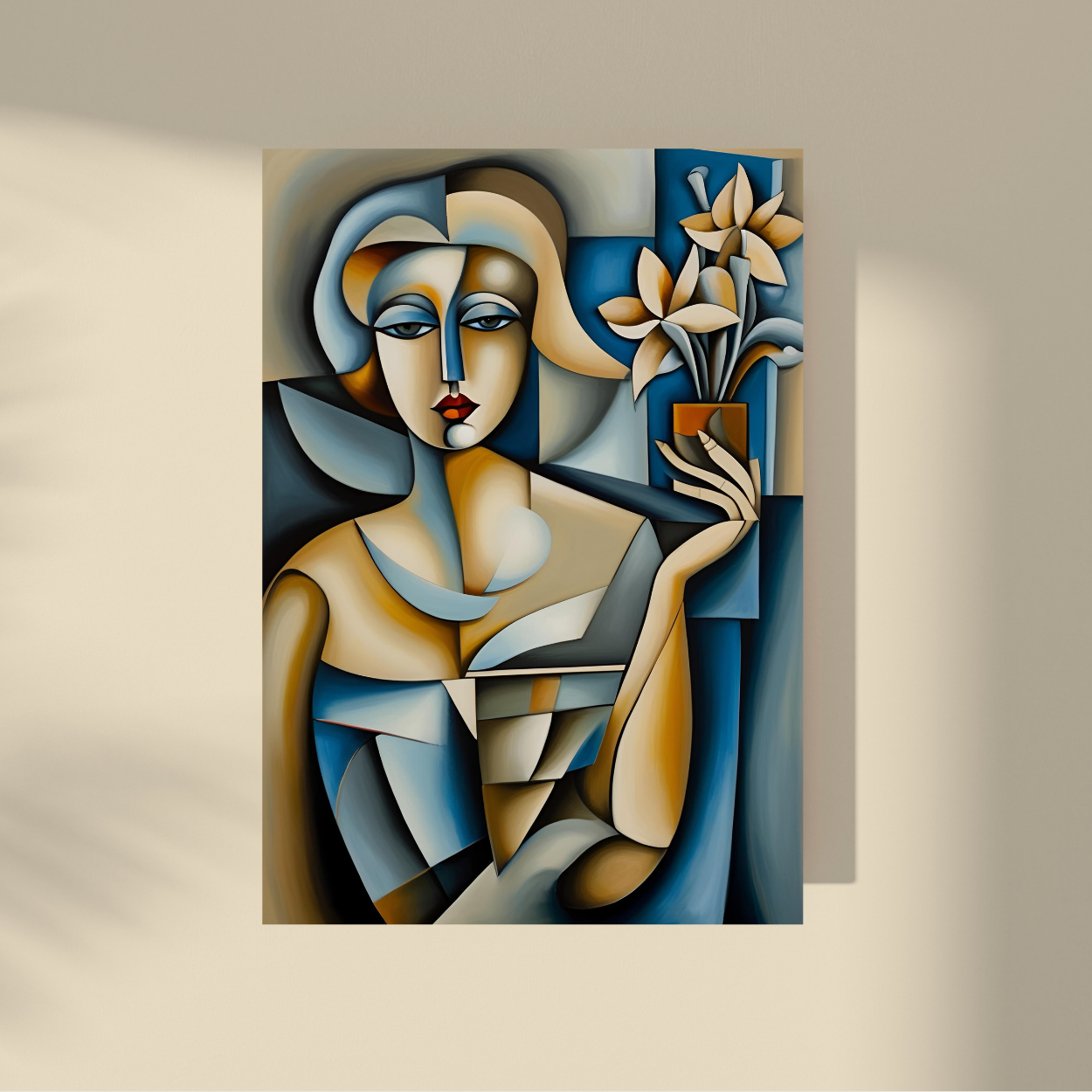 Lost Between Cubism and Surrealism - Beige&Blues #6