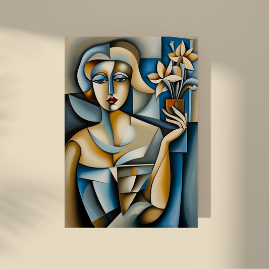 Lost Between Cubism and Surrealism - Beige&Blues #6