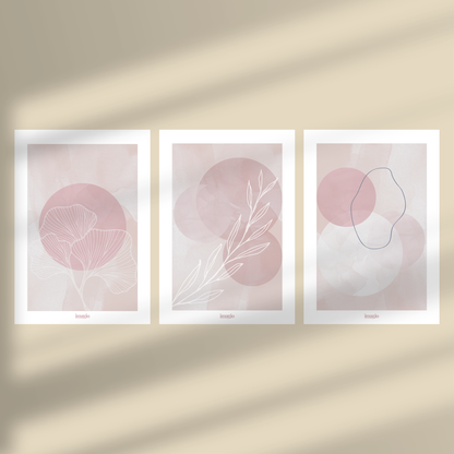 Abstract Color Palette Trio Set- Blush 30x40/50x70cm