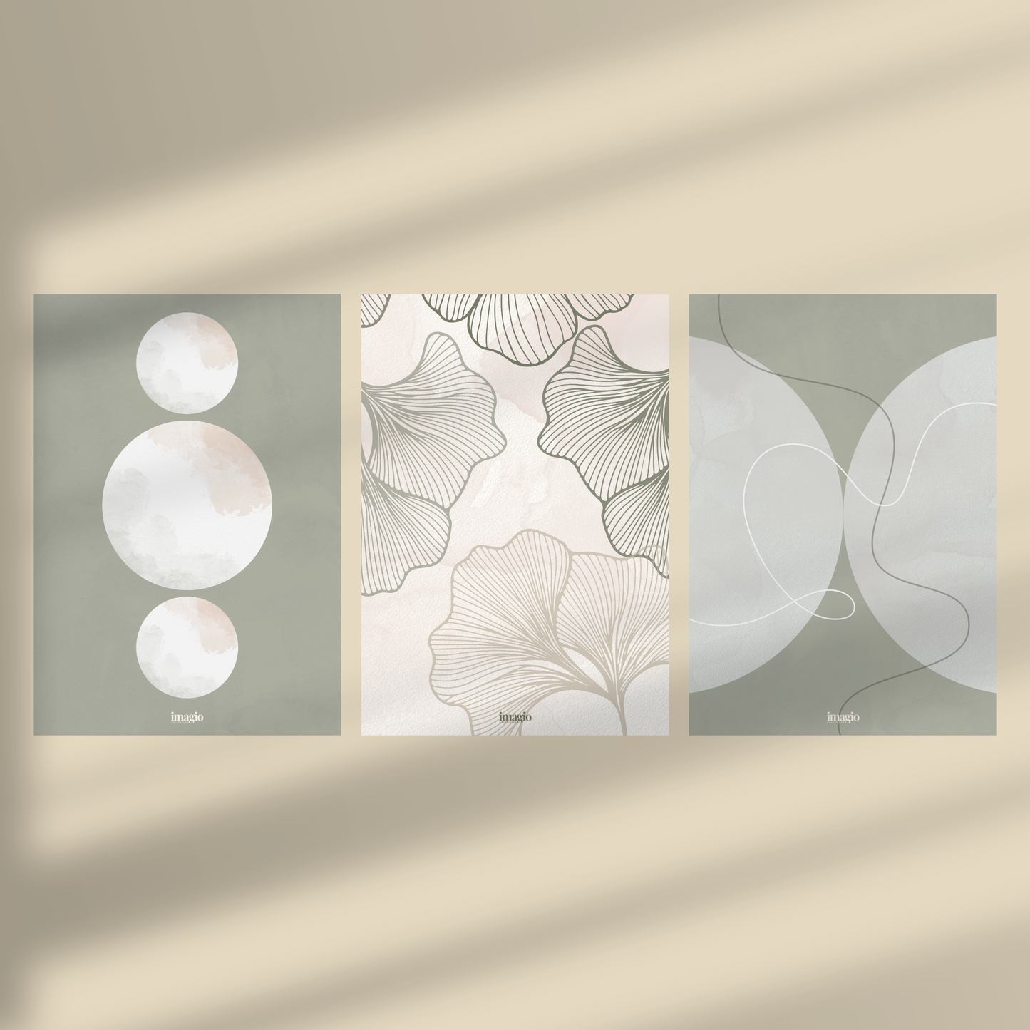 Abstract Color Palette Trio Set - Olive 30x40/50x70cm