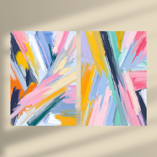 Abstract Pure Oily #3 & #4 - Duo Set 30x40cm/50x70cm