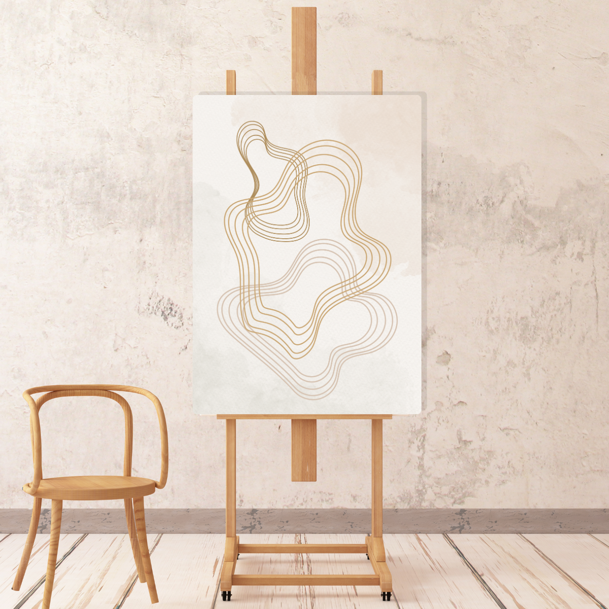 Canvas - Abstract Shapes: Warm Beige