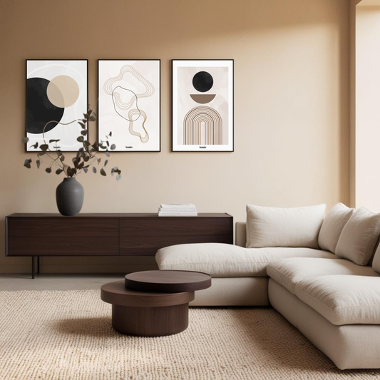 Abstract Color Palette Trio Set - Cold Beige 30x40/50x70cm