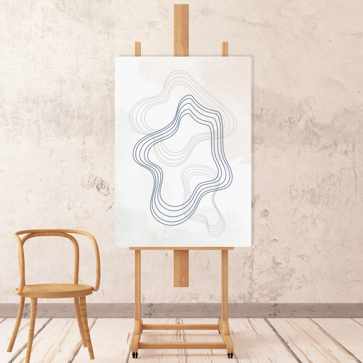 Canvas - Abstract Shapes: Blues