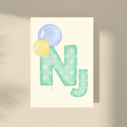 CUSTOMIZE IT! - Green Polka Dot Letter