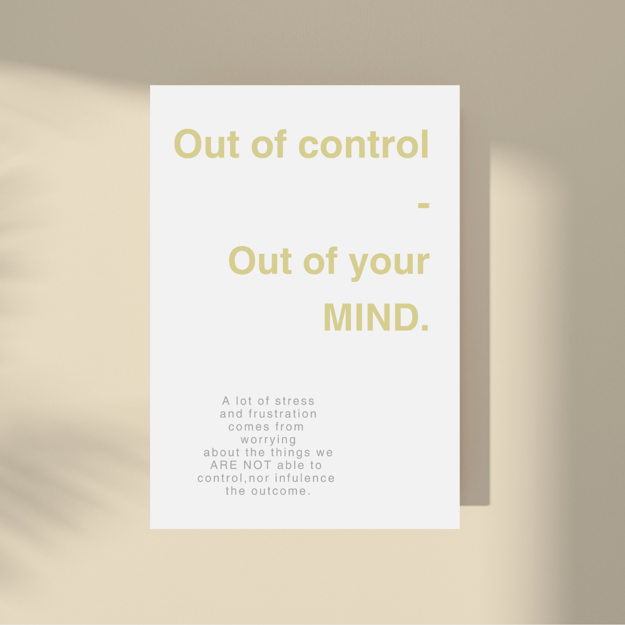 Out of Control - Out of Your Mind.