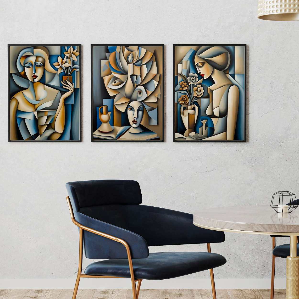 Lost Between Cubism and Surrealism - Beige&Blues #7