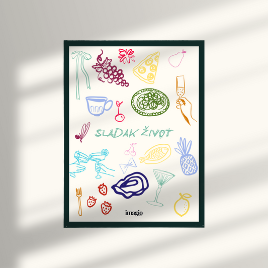 Framed Art Sladak Život - 32x42 / 42x52 cm Dark Green