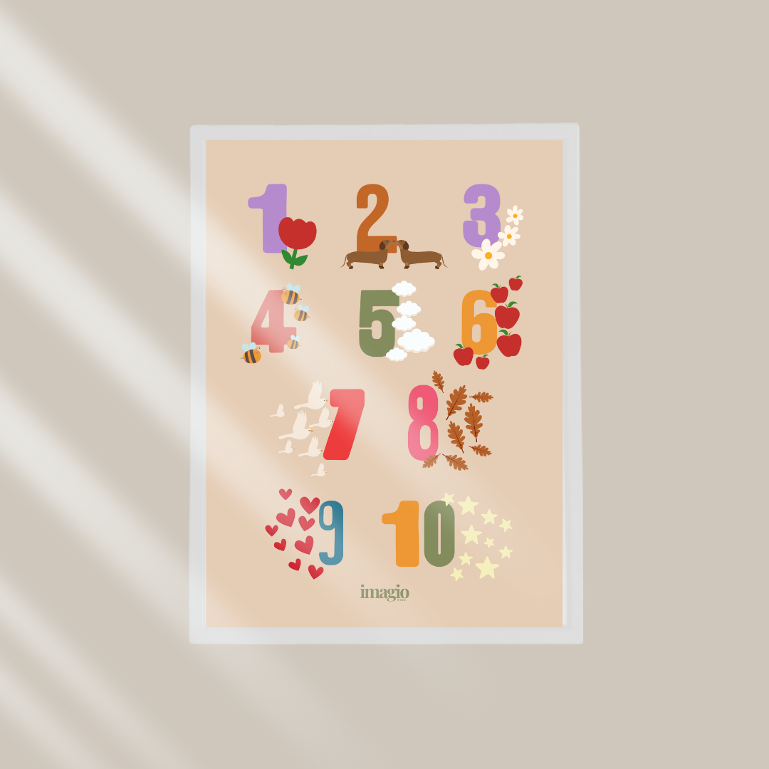 Kids & Babies Framed Art - Numbers One to Ten