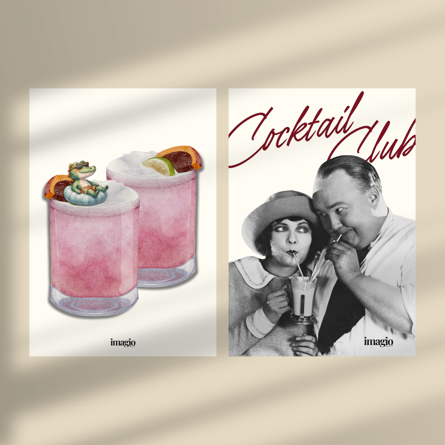 Cocktail Club & Pink Cocktails - Duo Set 30x40cm/50x70cm