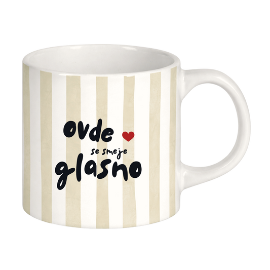 Šolja - Ovde se smeje glasno - Bež - 200ml