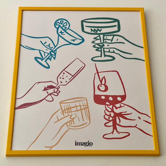 Yellow Frame - Uzdravlje!, Framed Art 42x52 cm