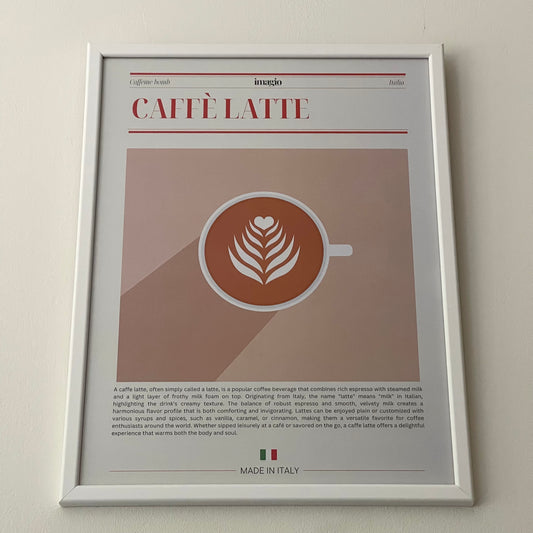 Uramljen poster Caffe Latte - 32x42 / 42x52 cm beli ram