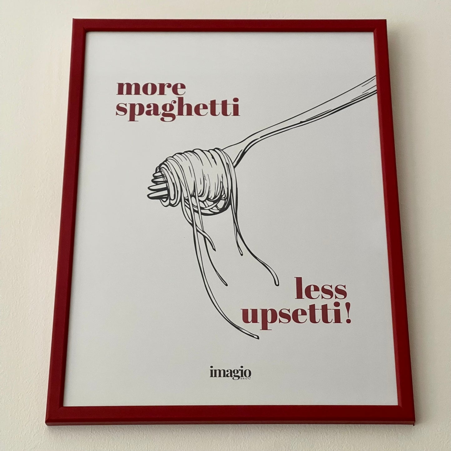 Uramljen poster More Spaghetti - 32x42 / 42x52 cm crveni ram