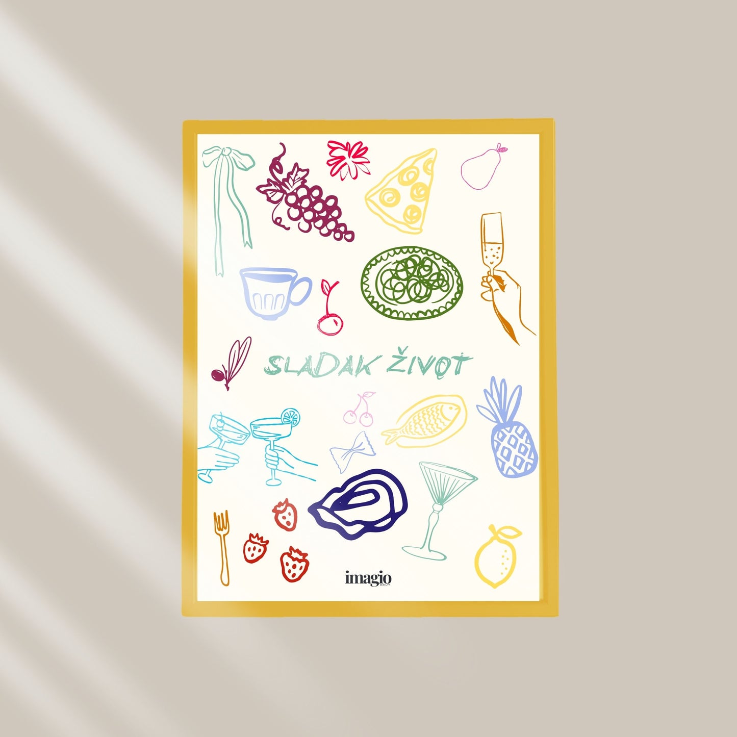 Frame Wood/Glass - Yellow Multisize