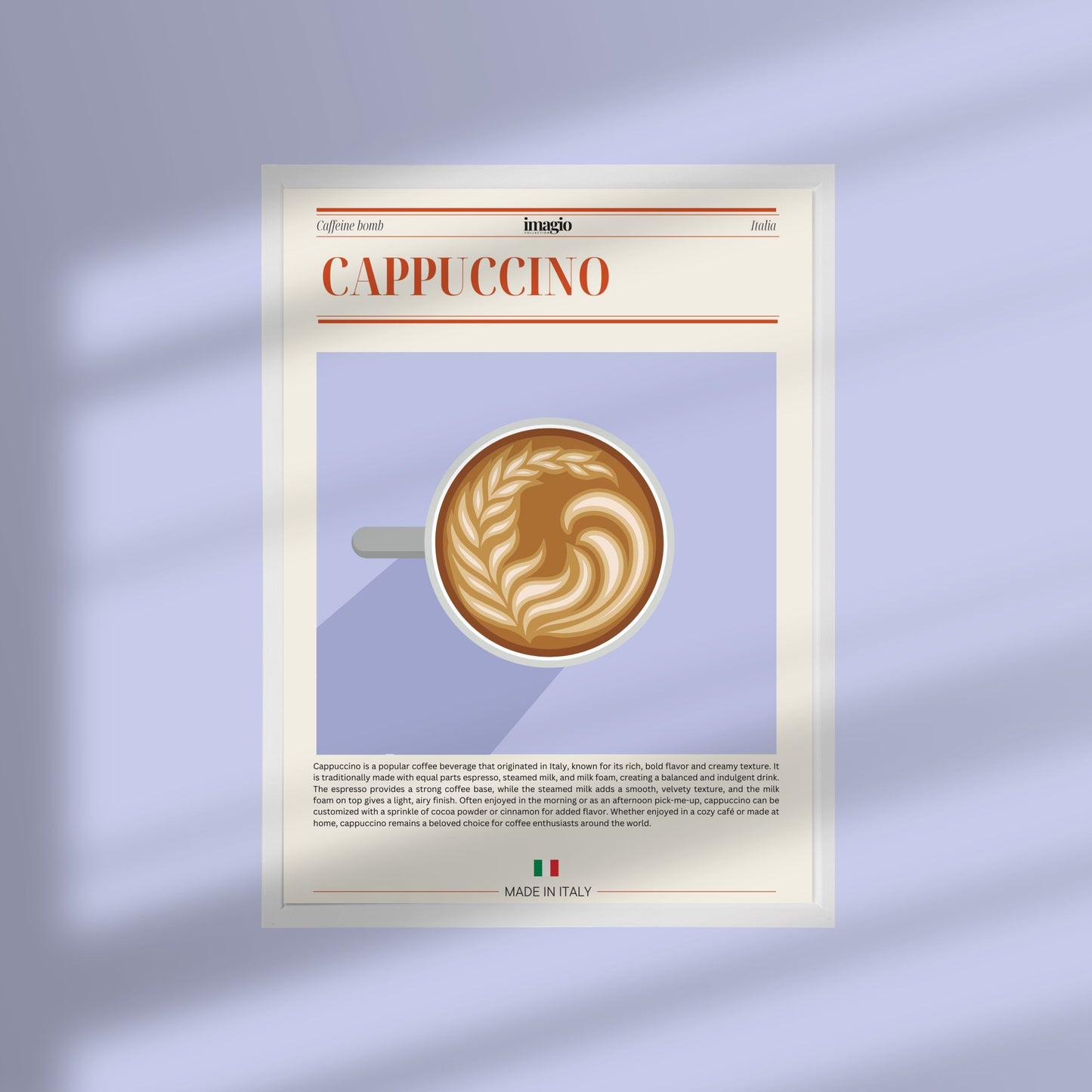 Uramljen poster Cappuccino - 32x42 / 42x52 cm beli ram