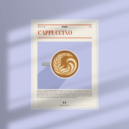 Uramljen poster Cappuccino - 32x42 / 42x52 cm beli ram