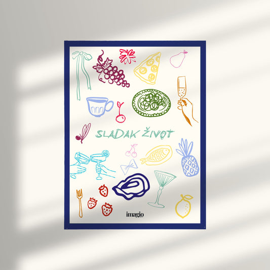 Framed Art Sladak Život - 32x42 / 42x52 cm Navy