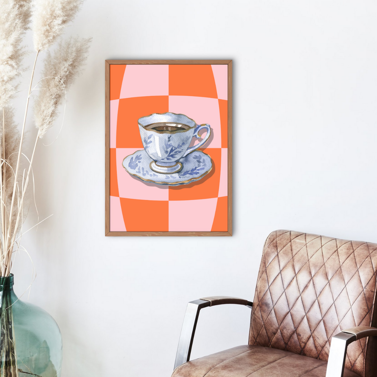 Turkish coffee on a checkered background