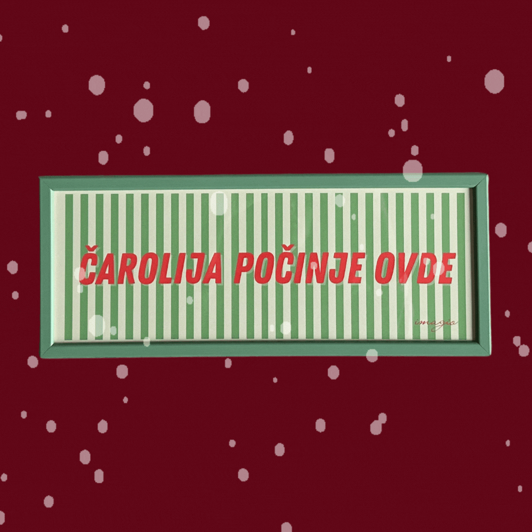 ČAROLIJA POČINJE OVDE 42X17 cm Svetlo zeleni ram