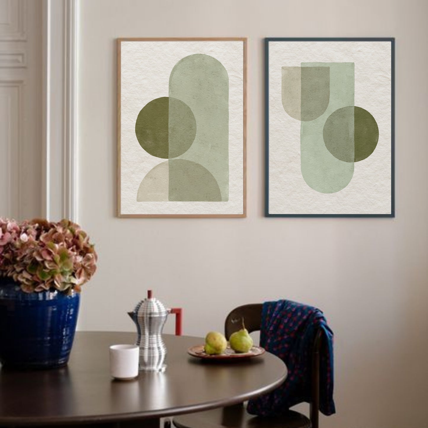 Abstract Shapes Duo Set - Green 30x40/50x70cm