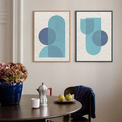 Abstract Shapes Duo Set - Blue 30x40/50x70cm