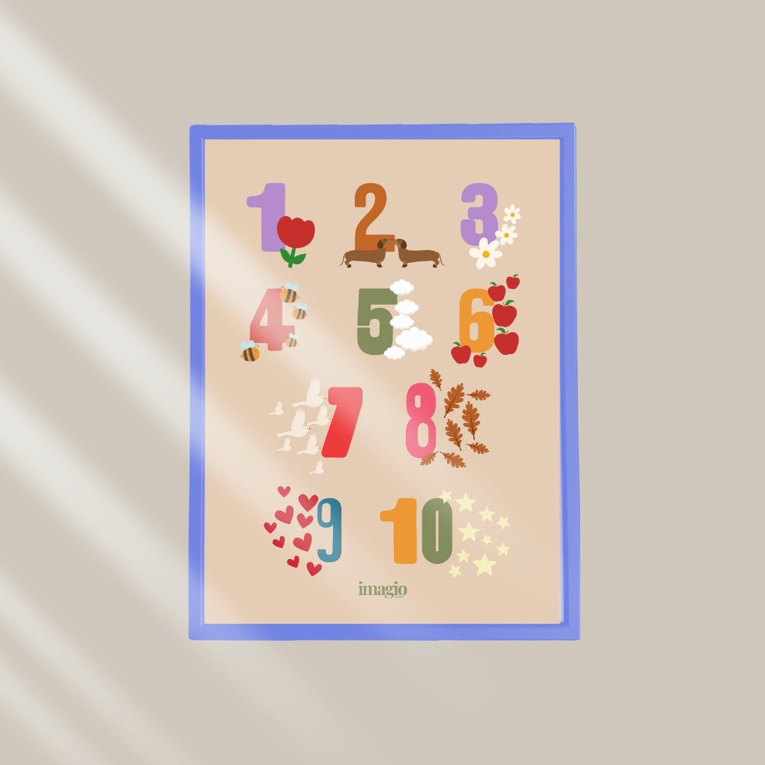 Kids & Babies Framed Art - Numbers One to Ten