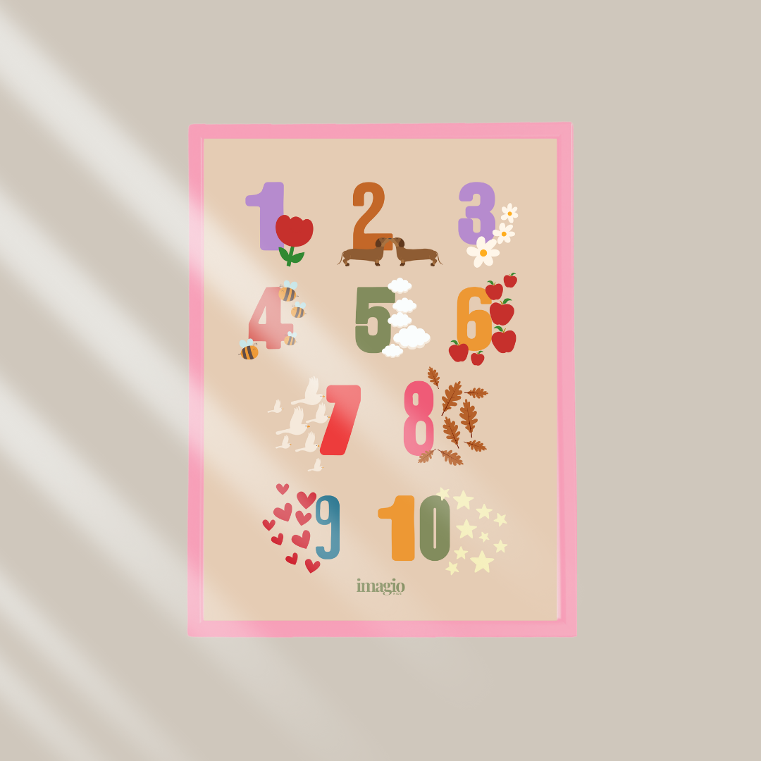 Kids & Babies Framed Art - Numbers One to Ten