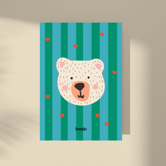 Teddy Bear - Green Stripes