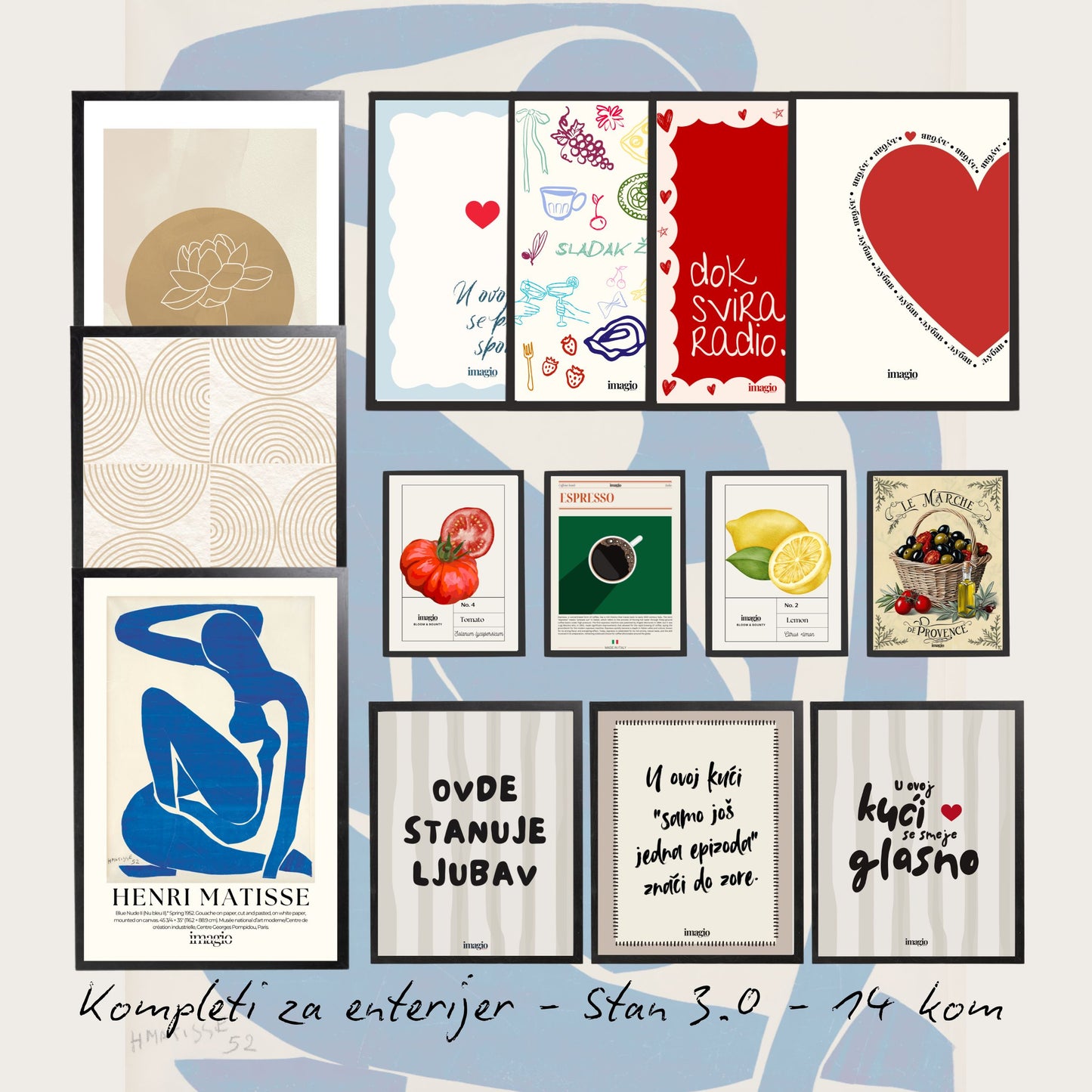 Komplet postera za enterijer No.2 - 3.0+ Stan - 14 kom
