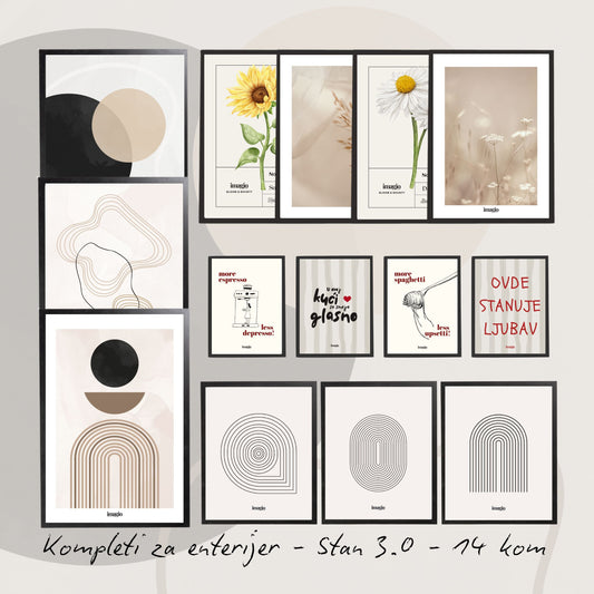 Komplet postera za enterijer No.1 - 3.0+ Stan - 14 kom