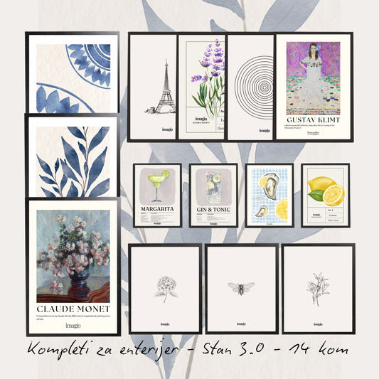 Komplet postera za enterijer No.3 - 3.0+ Stan - 14 kom
