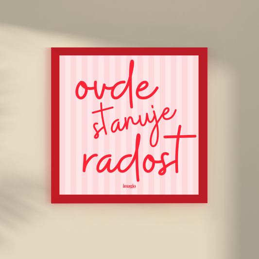 Miniature - Ovde stanuje radost - Red Frame