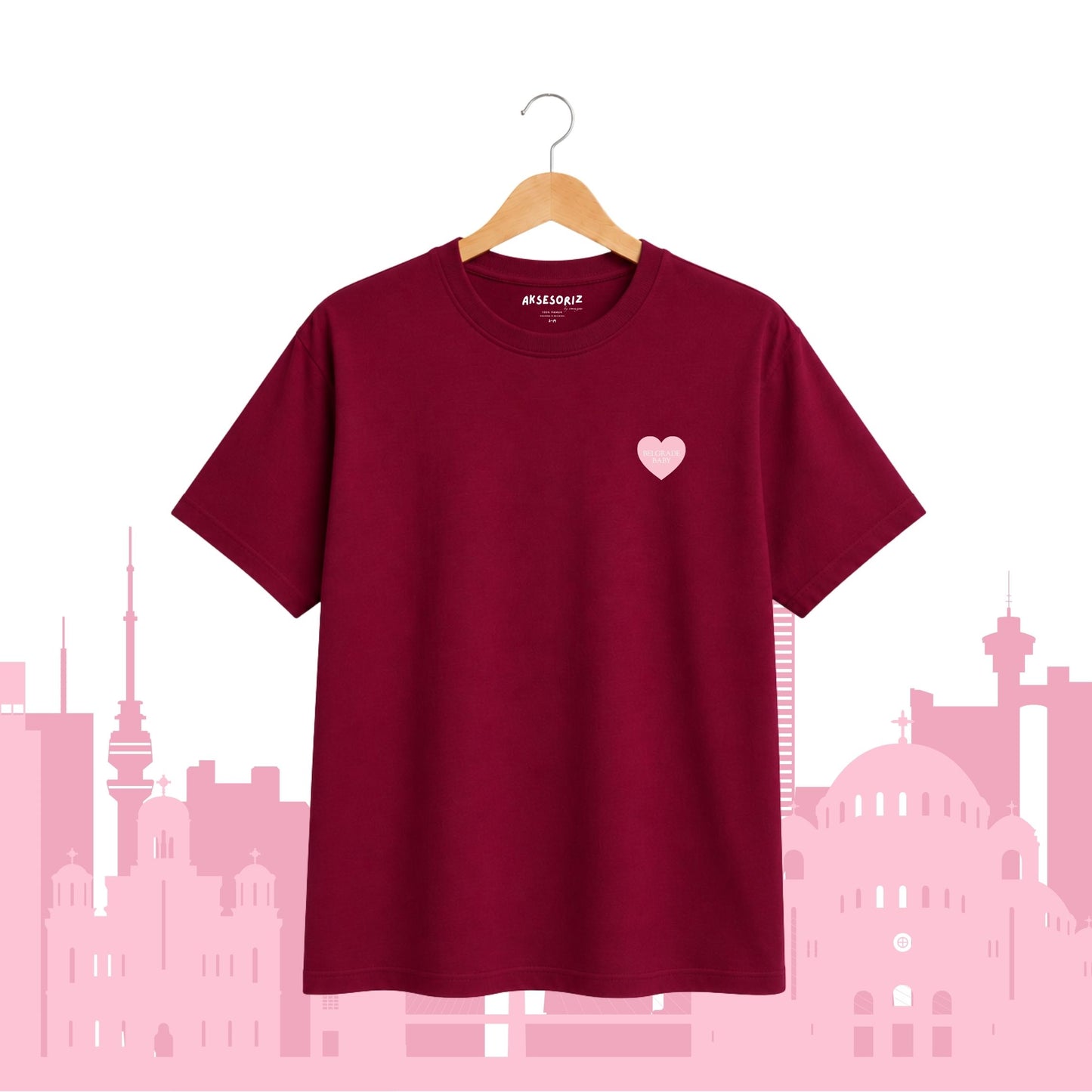 PREORDER T-Shirt -  If lost return to Belgrade - Burgundy