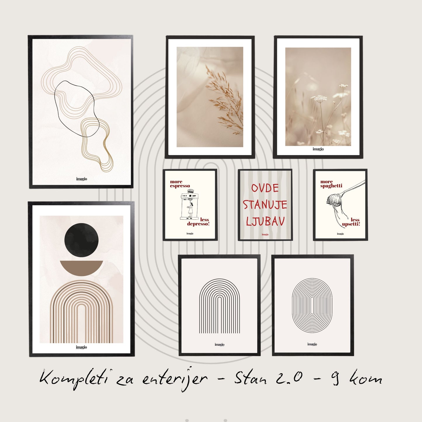 Komplet postera za enterijer No.2 - 2.0 Stan - 9 kom
