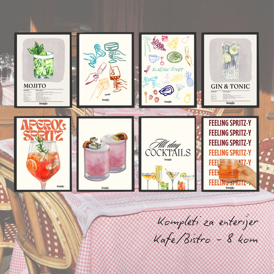 Komplet postera za kafiće, barove, restorane No.4 - 8 kom